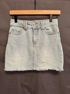 Art Class Girls Denim Skirt, Raw Hem, Light Wash L 10/12 - Picture 1 of 5