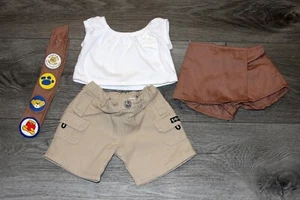 Costruisci un orso officina kaki vestito 4 pezzi abbigliamento pantaloncini ~ pantaloncino ~ camicia e fascia - Foto 1 di 3