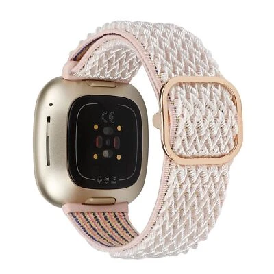 For Fitbit Versa 4/Sense 2 Nylon Strap Fabric Elastic Band Stretchable Watchband - Image 1 of 4