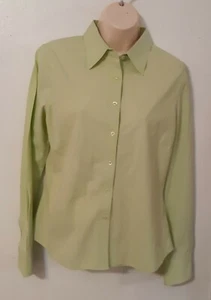 *TOMMY HILFIGER* Women's Green Lime Long Sleeve Button Up Front Shirt Size 6 - Picture 1 of 12