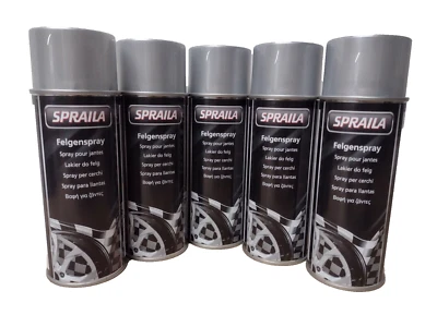 5 Spraydosen Spray Silber Metallic met. Lackspray Farbspray Felgensilber 400ml - Bild 1 von 3