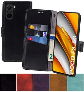 Suncase Leather Book Style Mobile Phone Case Flip Case Cover for Xiaomi Poco F3 - Picture 1 of 11