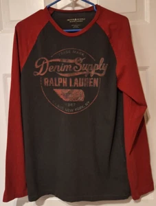 De Colección Ralph Lauren Denim & Supply Manga Larga T Para Hombre Talla Mediana Deletrear - Imagen 1 de 7