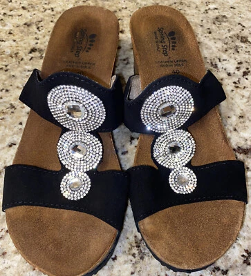 Spring Step Women's Slide Sandals, Brown/ Black  ( EU 40 / US 9 ) - Image 1 of 4