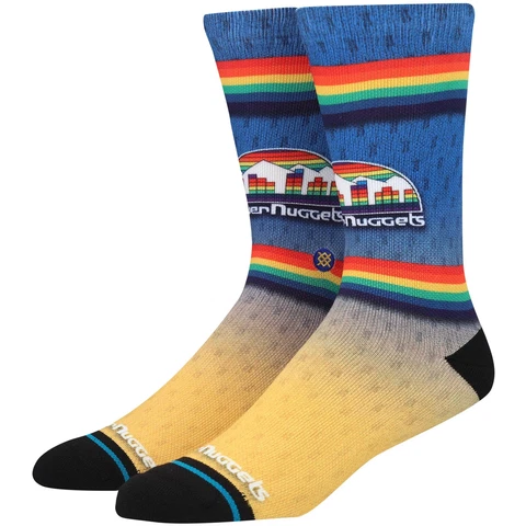 Men's Stance Denver Nuggets Hardwood Classics Fader Collection Crew Socks Cover
