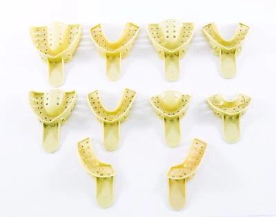 Bandejas de impresión dental de plástico perforado desechables Ped/S/M/L superior/inferior 12 piezas Foto 1 de 4