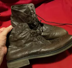 Rogue Wingtip Design Boots in Dark Brown Men's Size 10.5M - Picture 1 of 7