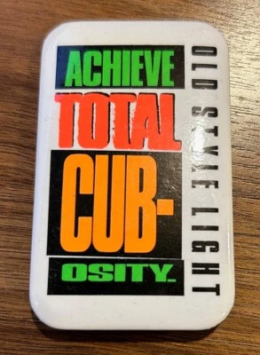 Vintage 1989 Chicago Cubs Cubosity Pin Button Old Style Light Wrigley Field Rare - Image 1 of 3