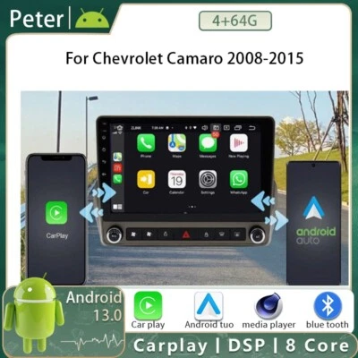 Radio de navegación GPS estéreo Carplay 9" Android 13 para Chevrolet Camaro 2008-2015 Foto 1 de 4