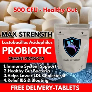 Probiotic Lactobacillus Acidophilus 200 Tablets - Digestive Health Probiotics - Picture 1 of 6