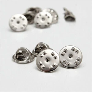 Spilla in metallo spilla posteriore spremere badge porta farfalla chiusura frizione tappo cura - Foto 1 di 6