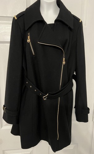 Cappotto nero donna MICHAEL KORS misto lana taglia M