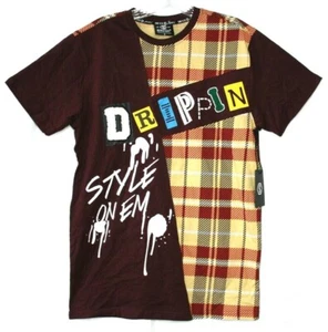 Switch Remarkable Drippin Style On Em Burgunderrot Tartan T-Shirt Small - Bild 1 von 8