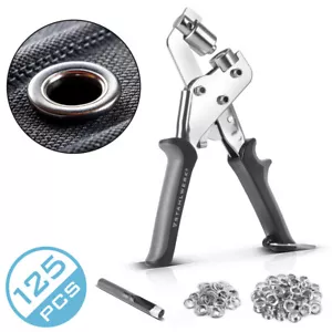 STAHLWERK Ösenzange Set 10 mm mit 125 Ösen Ösenpresse Ösenstanze Ösenwerkzeug - Bild 1 von 9
