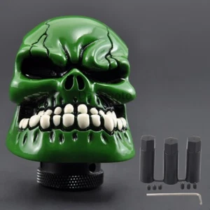 Universal Green Skull Head Car Truck Manual Stick Gear Shift Knob Lever Shifter - Picture 1 of 12