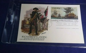 #UX84 "Landing of Rochambeau" FIRST DAY ISSUE '80 mint postal card by Fleetwood