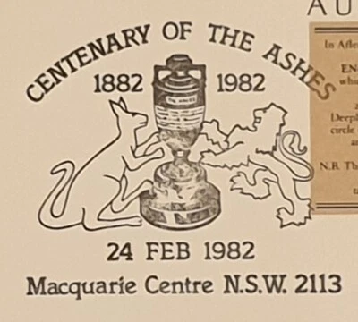 1982 APM11010 PictPMK.  Centenary of Ashes Test Cricket on Ashes PSE CV$5 - Image 1 of 2