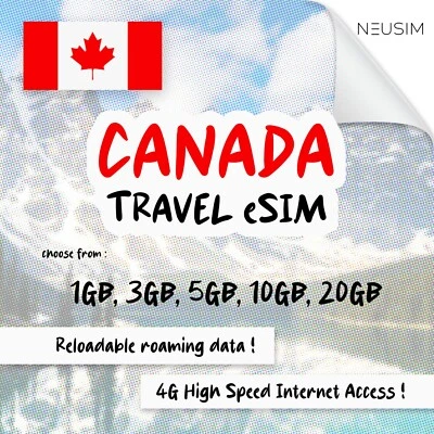 NeuSIM Canada eSIM 1-3GB Data | Same Day DELIVERY! - Image 1 of 2