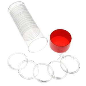 20 Air-Tite H38 direkte Passform 1 Unze Silberdollar Münzhalter & rote Kapsel Tube - Bild 1 von 4