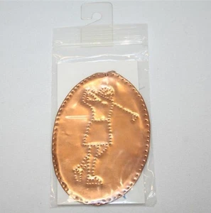 Ornamento natalizio ovale in rame traforato fatto a mano golfista donna nuovo con scatola - Foto 1 di 1