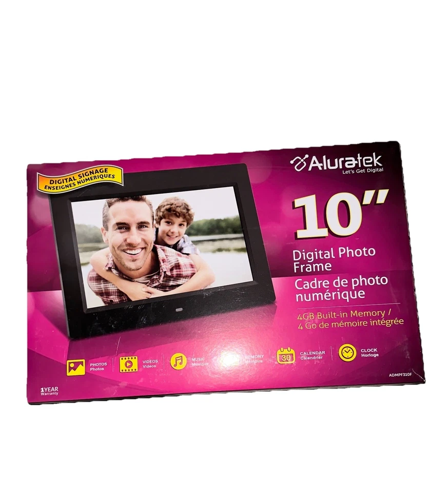 Aluratek 10" WiFi Digital Photo Frame 4GB Built-In Memory Touchscreen AWS10F - Image 1 of 1