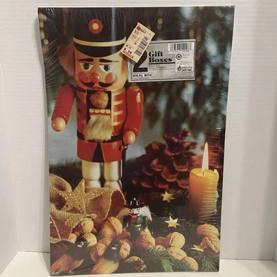 Vintage  Ideal Christmas Boxes NIP 1990s ~ Size Large ~ Nutcracker & Landscape - Image 1 of 3