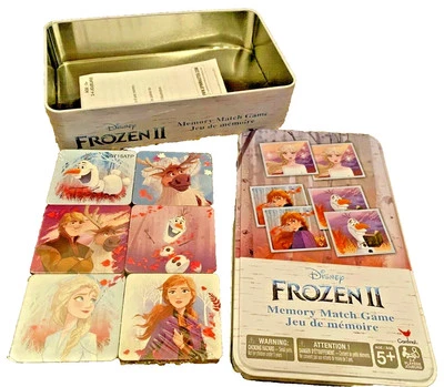 Disney FROZEN 2 Complete Memory Card Game Matching in Tin box Anna Elsa Olaf - Image 1 of 3