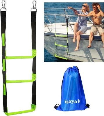 Escalera de cuerda para bote de 3 pasos, cuerda de escalada plegable de asistencia para embarque al aire libre Foto 1 de 4