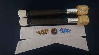 Hibachi fire shaker set and Hachimaki Bandana Yin Yang Double Dragon - Image 1 of 2