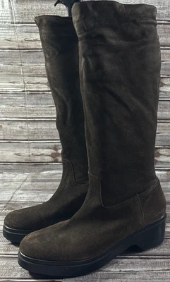 Botas hasta la rodilla de gamuza Robert Clergerie talla 9,5 B color marrón mspr $785 Foto 1 de 4