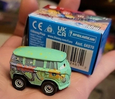 Disney Pixar Cars Mattel Mini Racers Fillmore VW Bus New - Image 1 of 4