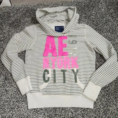 Sudadera con Capucha Y2k American Eagle Outfitters Nueva York Verde, Rosa Para Mujer Med Preppy  Foto 1 de 4