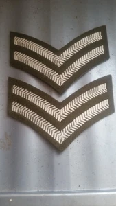 2 x British Army Military Rank Corporal Sew on Badges Cotton Cloth Jacket - Picture 1 of 2