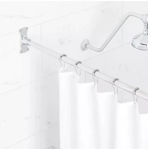 New 60" Chrome Straight Solid Brass Shower Curtain Rod by Signature Hardware - Picture 1 of 1