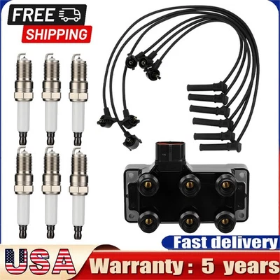 Ignition Coil & 6 Spark plug & 6 wire For Ford Explorer Sport Trac Ranger FD480 - Image 1 of 4