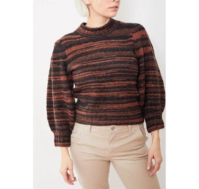 Suéter de lana Veronica barba lumina cuello falso mangas globo para mujer talla pequeña Foto 1 de 4