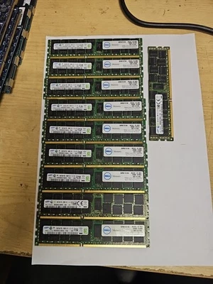 10 X 16GB(160GB)Samsung 16GB 2Rx4 PC3L-10600R ECC Server Memory-M393B2G70BH0-YH9 - Image 1 of 4
