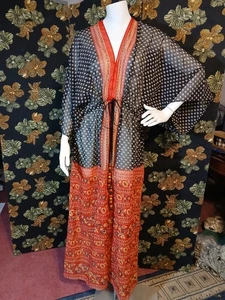 "Soft Surroundings" Sheer Kimono Kaftan Cover-Up Size XL in Black, Red, Gold - Picture 1 of 5
