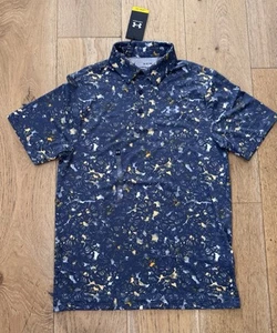 NWT Men’s Small Under Armour 2.0 Printed Polo Shirt 1377297-044 $70 MSRP - Picture 1 of 8