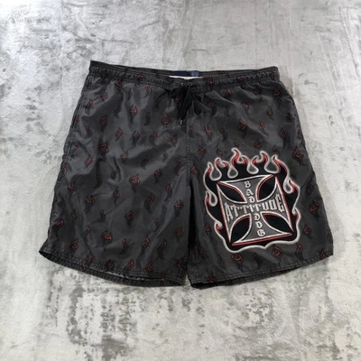 Bañador de Colección Big Dogs Para Hombres Grande Gris Estampado de Llama Bad Attitude Board Shorts Foto 1 de 4