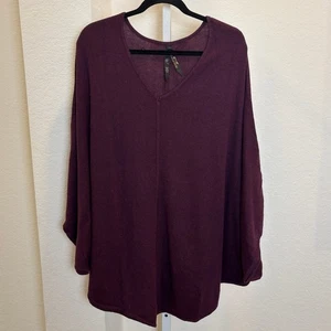 Melissa McCarthy Seven aubergine lila Strickponcho Übergröße 1X  - Bild 1 von 4