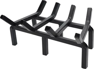 Fireplace Log Grate, Small 14Inch Heavy Duty Solid Steel Wood 14 inch, Black - Picture 1 of 9