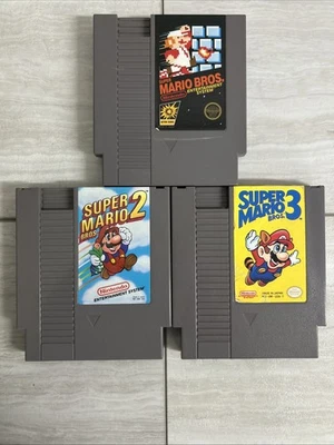 Super Mario Bros. 1 2 3 Lot NES Nintendo Authentic Tested See Pictures EUC GUC - Image 1 of 4