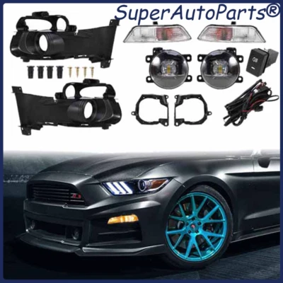 Luz de neblina LED frontal vire lâmpada singal com chicote de fios de tampa para Ford Mustang 2015-2017 - Imagem 1 de 4