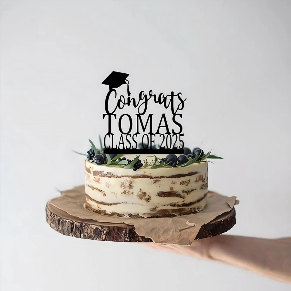 Topper de pastel de graduación 2025/Topper de pastel personalizado para graduación/felicitaciones Foto 1 de 4