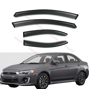 4pcs Smoke Sun/Rain Guard Window Visors fit 2008-2017 Lancer X Sedan Vent Visor - Picture 1 of 9