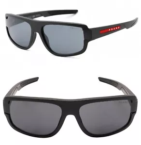 PRADA 03W Linea Rossa IMPAVID Sport Sunglasses Black Pilot Wrap Unisex PS03WSF - Picture 1 of 9