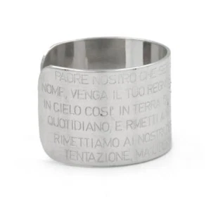 Anello Fascia in Argento 925 con Incisa La Preghiera Padre Nostro - Foto 1 di 6