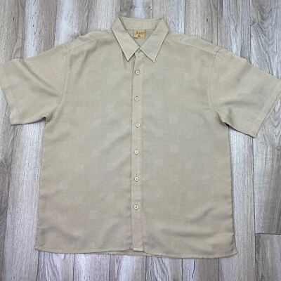 Jordan by claudio nucci Button Down Shirt XL Brown Mens Short Sleeve - Image 1 of 4