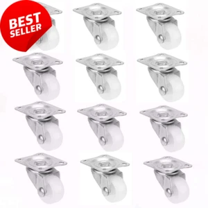 1" Small Caster Wheels, 12PCS, Nylon, Mini Stem, 20kg Capacity - Picture 1 of 12